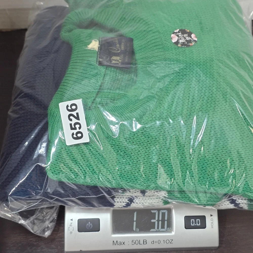 Vtg Blarney Castle Ireland Shamrock‎ Knit Sweater Mens L Green St Patricks Day